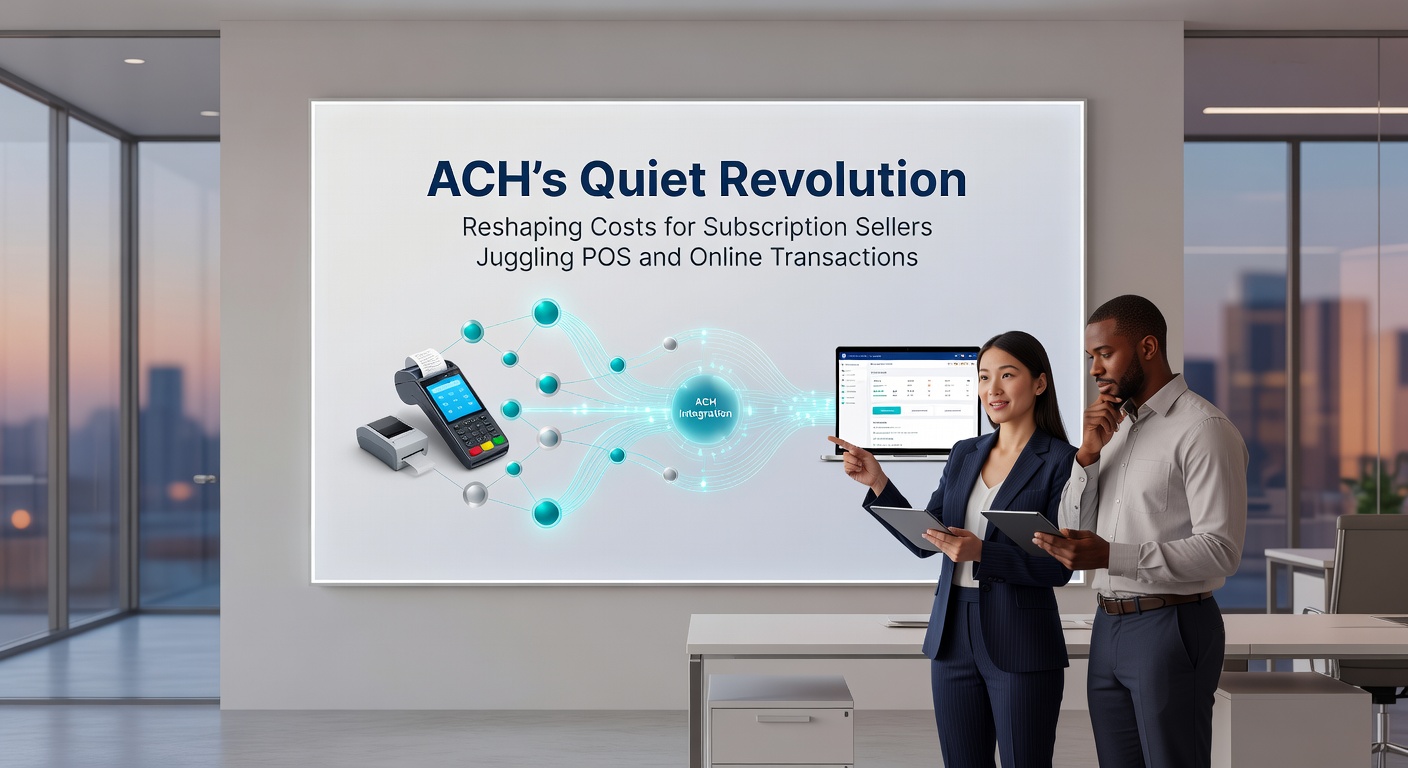 Chart illustrating ACH transaction volume growth alongside declining costs for subscription-based businesses