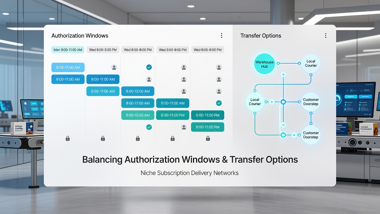 Flowchart illustrating blended transfer methods for subscription renewals in delivery networks