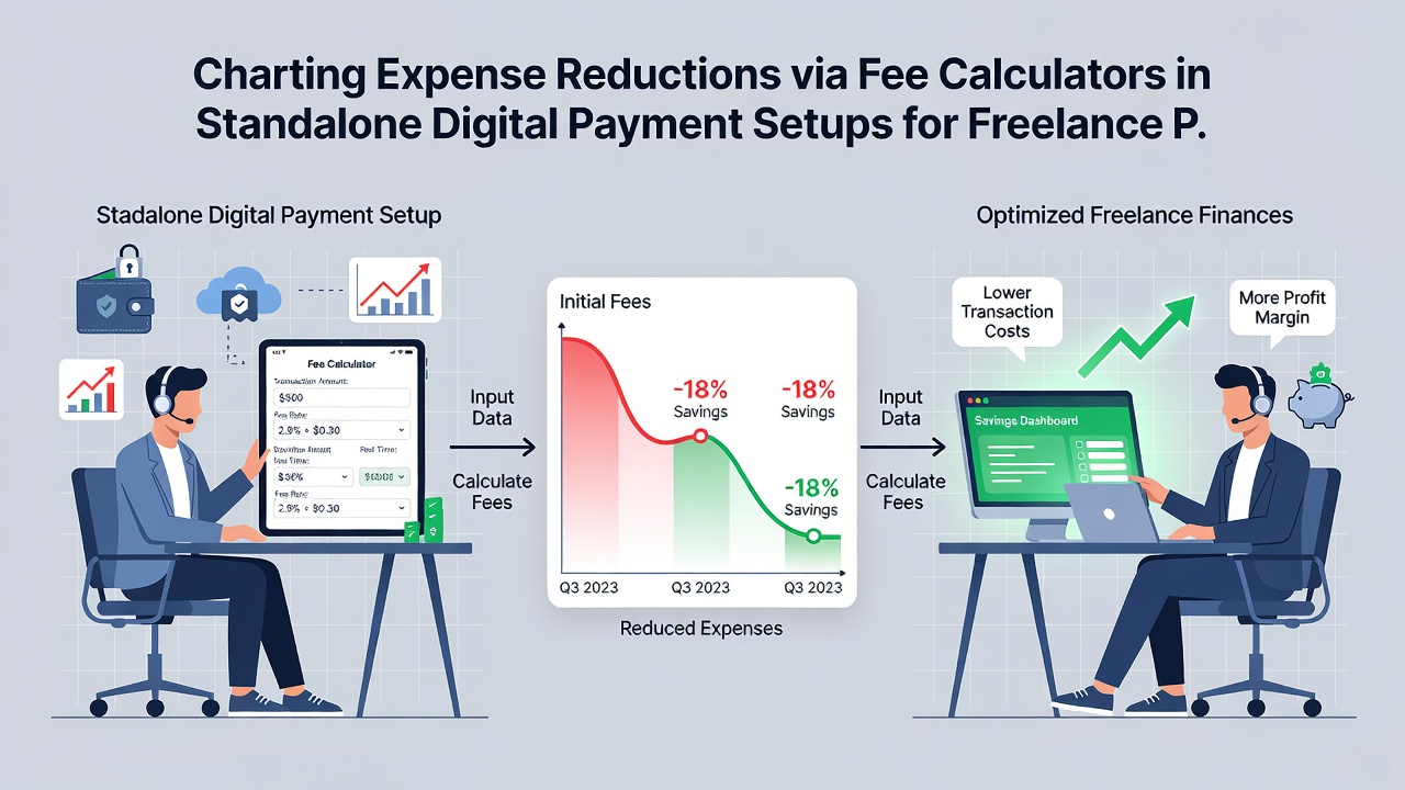 Chart showing expense reduction trends using fee calculators for freelance digital payments