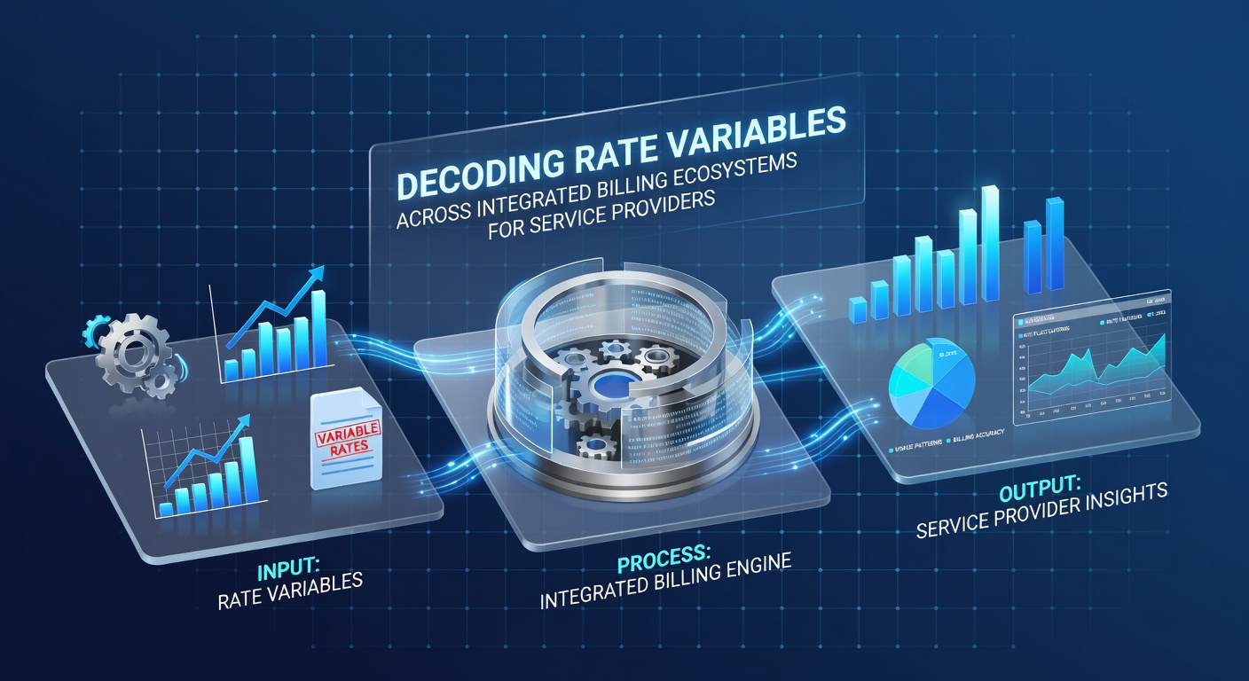 Flowchart illustrating how rate variables interact within integrated billing platforms for service providers