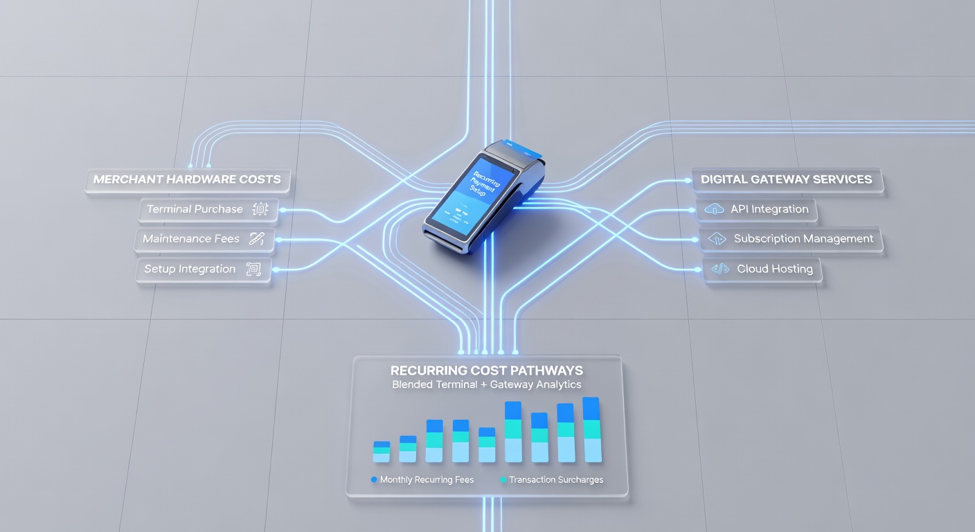 Flow diagram illustrating cost allocation between terminals and digital gateways